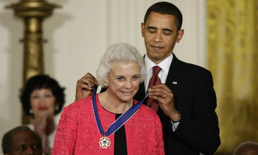 Barack Obama and Sandra Day O Connor