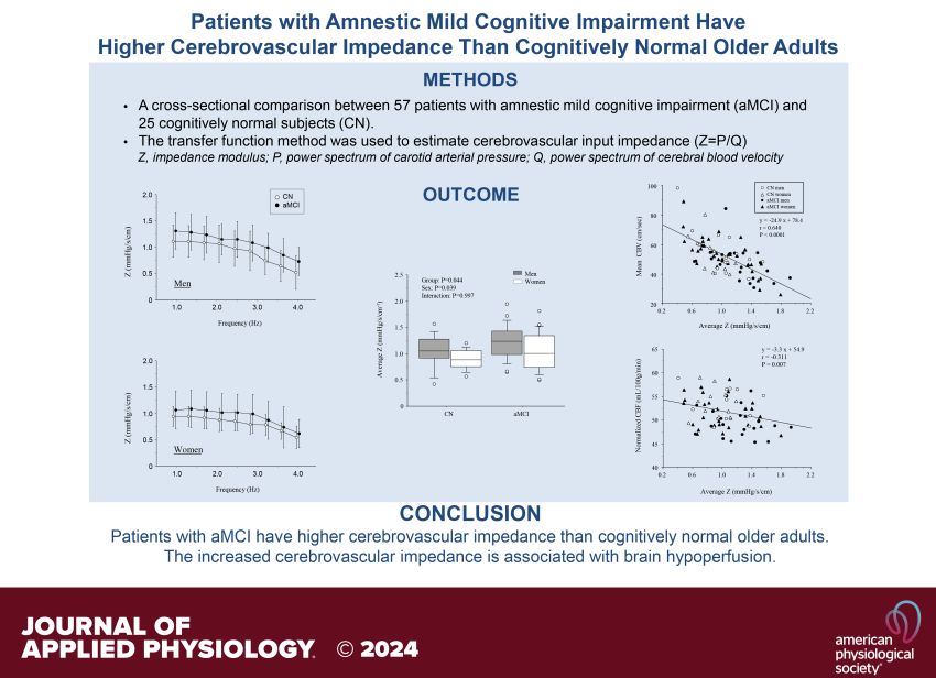 Cerebrovascular impedance in MCI vs cognitive normal