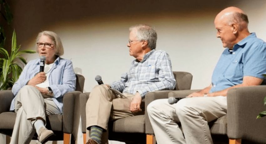 Dan and wife Lois and his neurologist Joe Quinn at OHSU by OHSU Foundation