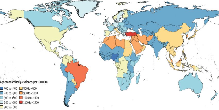 age standardised prevalence dementias 2016