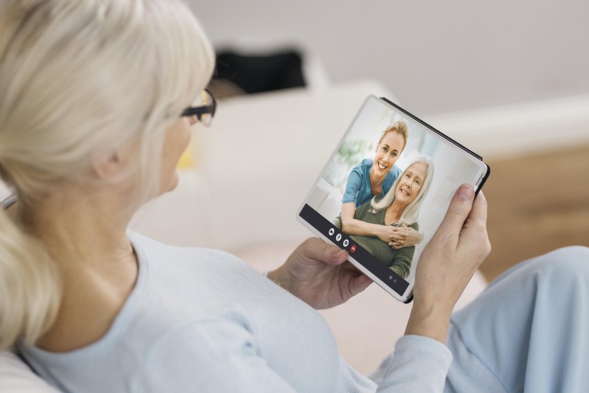 caregiver woman video call