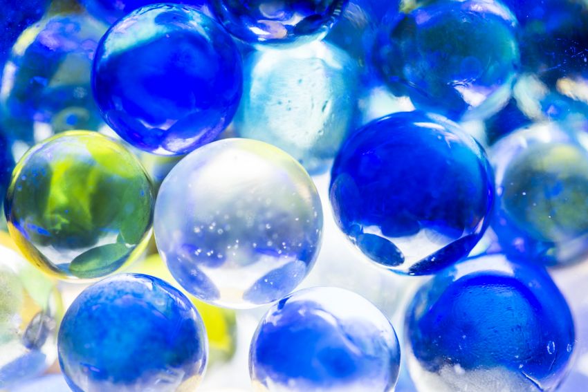 hot glass marbles methylene blue 