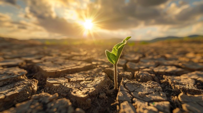 plant growing from soil climate chane