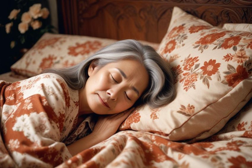 senior woman sleeping 