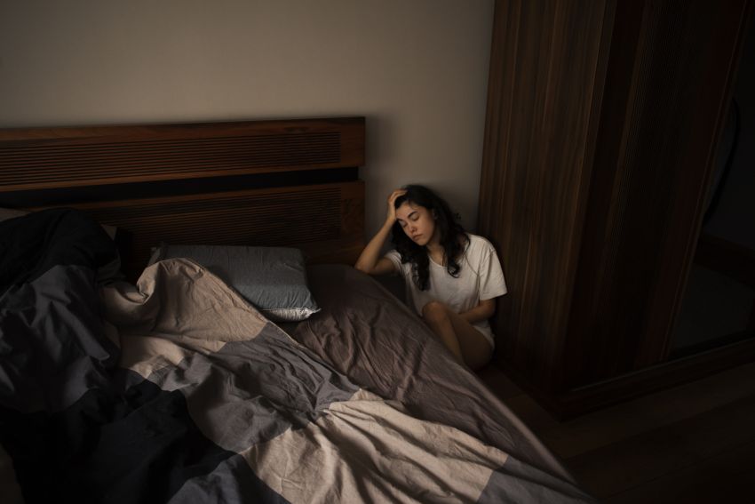 woman dealing with anxiety depression insomnia