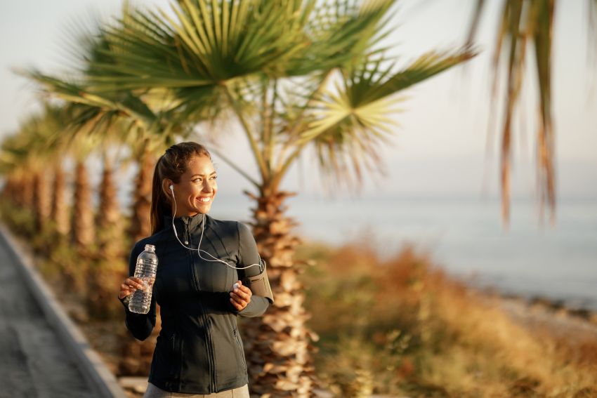 woman exercising in nature 