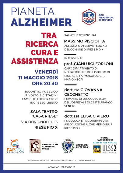 Pianeta Alzheimer - convegno sullo stato della ricerca 11 maggio 2018